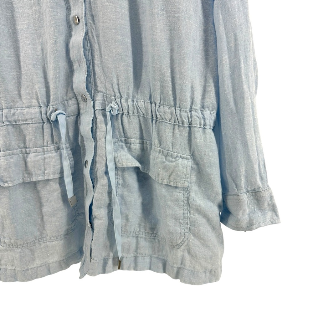Rachel Roy Linen Utility Jacket Light Blue Size XL - Picture 7 of 11